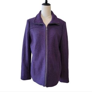Lands End Boiled Wool Jacket Coat Size 12